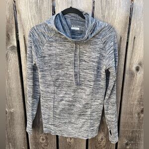 Women's Black Diamond Hoodie Gray Black Solid M/L Poly Climbing Hike Outdoors